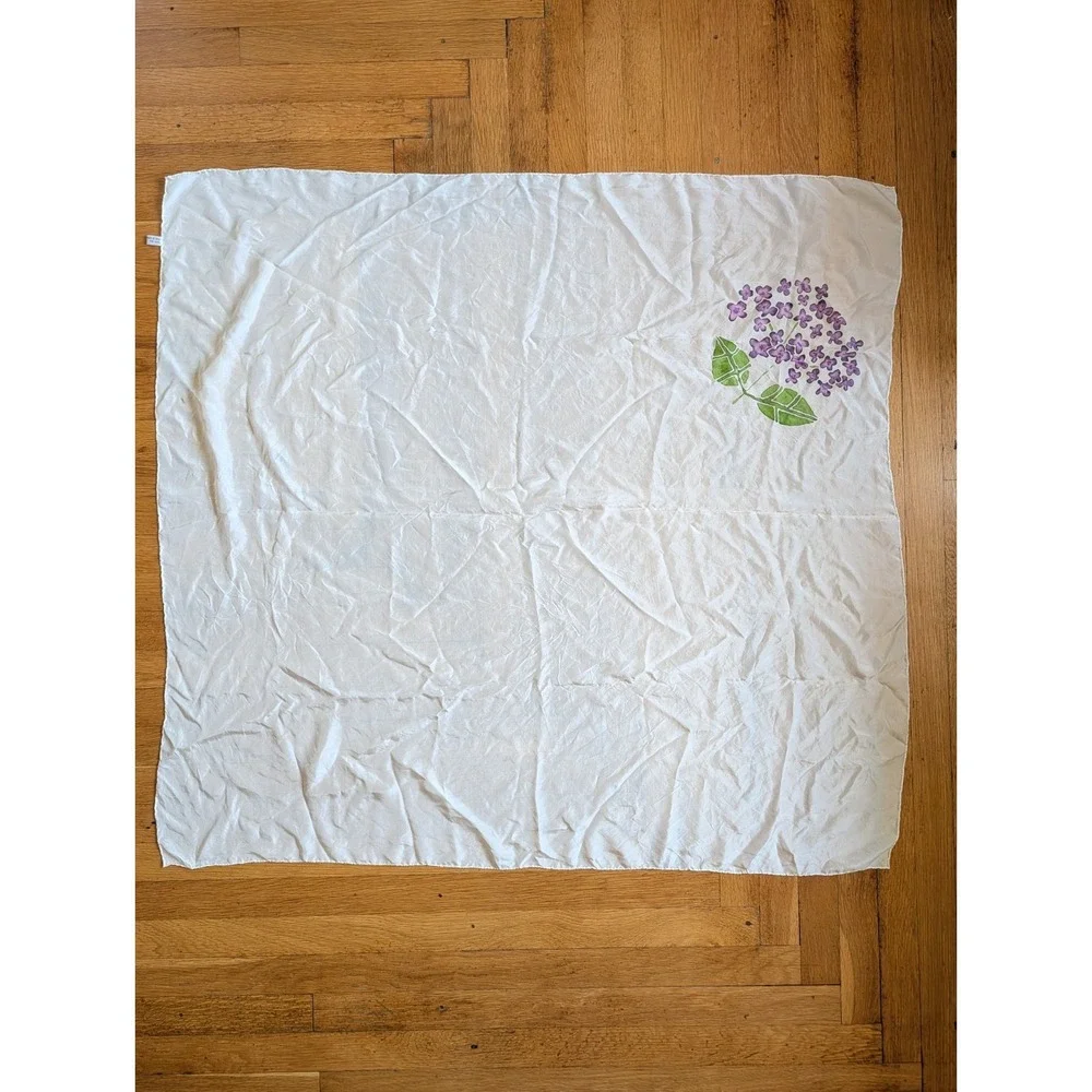 100% Silk Scarf Watercolor Flowers 40